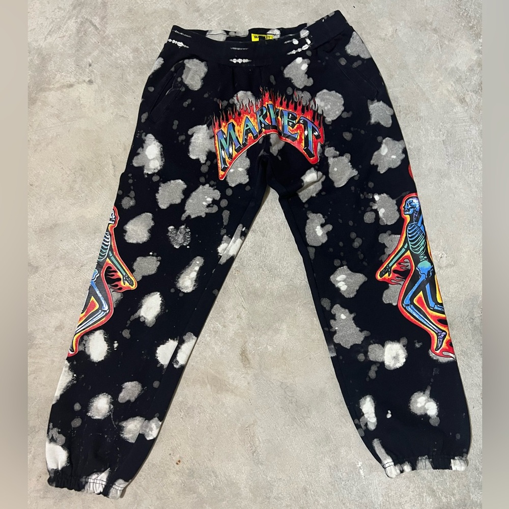 NWT Market Skelly Digital Mens Dunk White Spotted Sweatpants